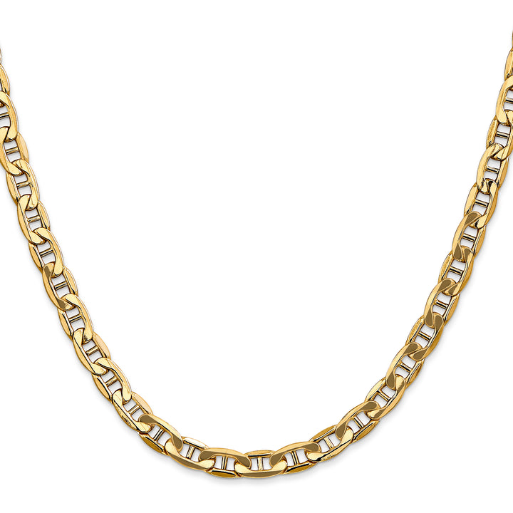10K Yellow Gold 5.5mm Semi-Solid Anchor Chain
