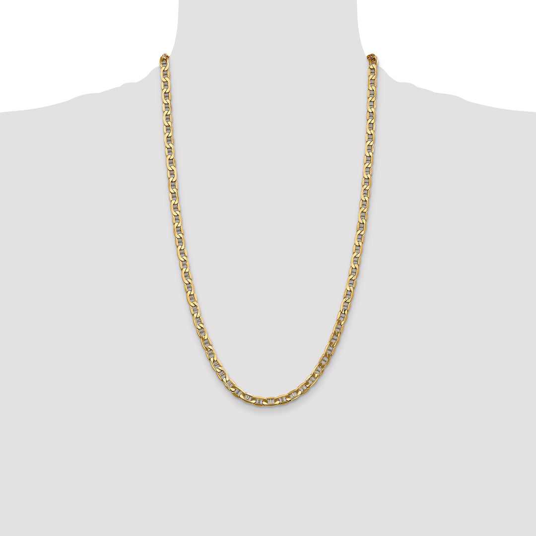 10K Yellow Gold 5.5mm Semi-Solid Anchor Chain
