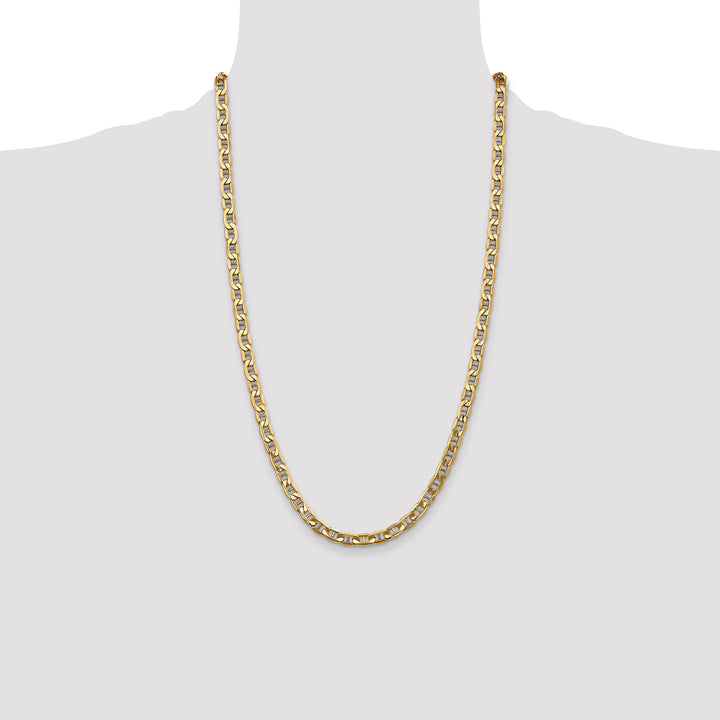 10K Yellow Gold 5.5mm Semi-Solid Anchor Chain