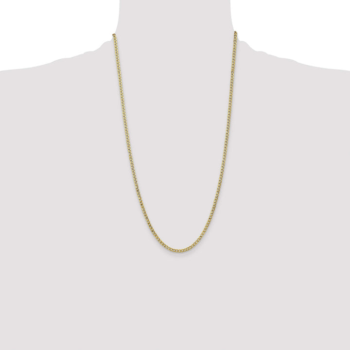 10K Yellow Gold 3.35mm Semi-Solid Curb Link Chain