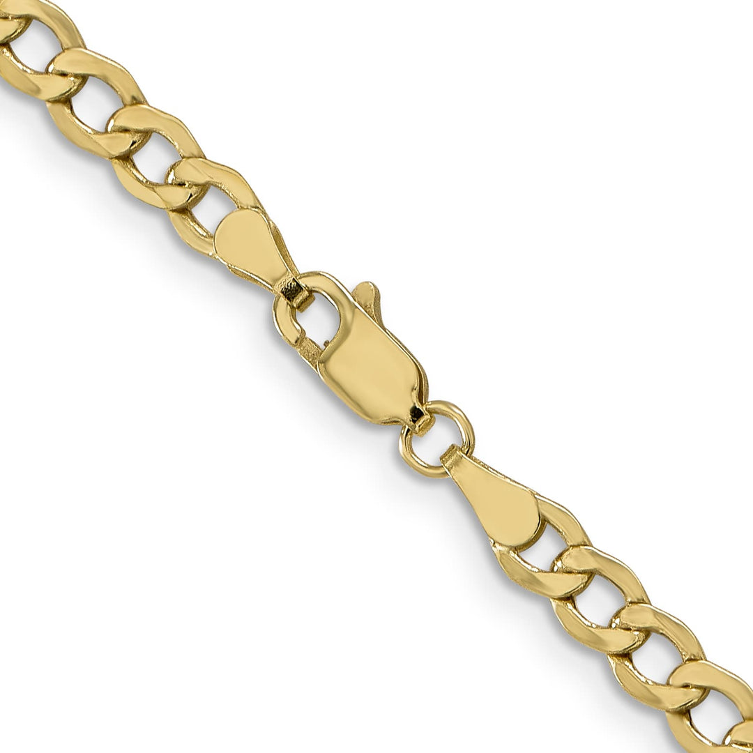 10K Yellow Gold 4.3mm Semi-Solid Curb Link Chain