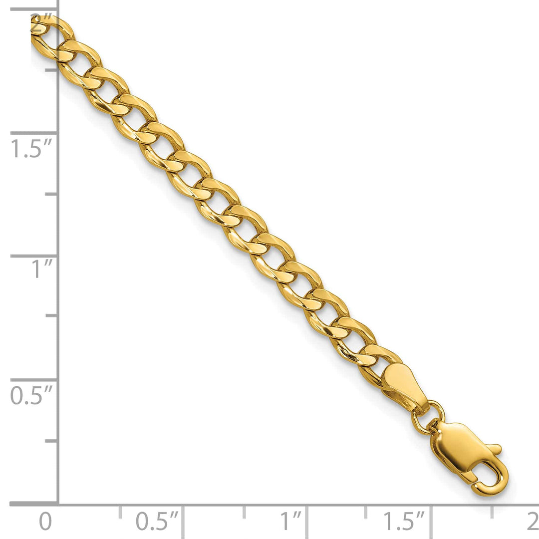 10K Yellow Gold 4.3mm Semi-Solid Curb Link Chain