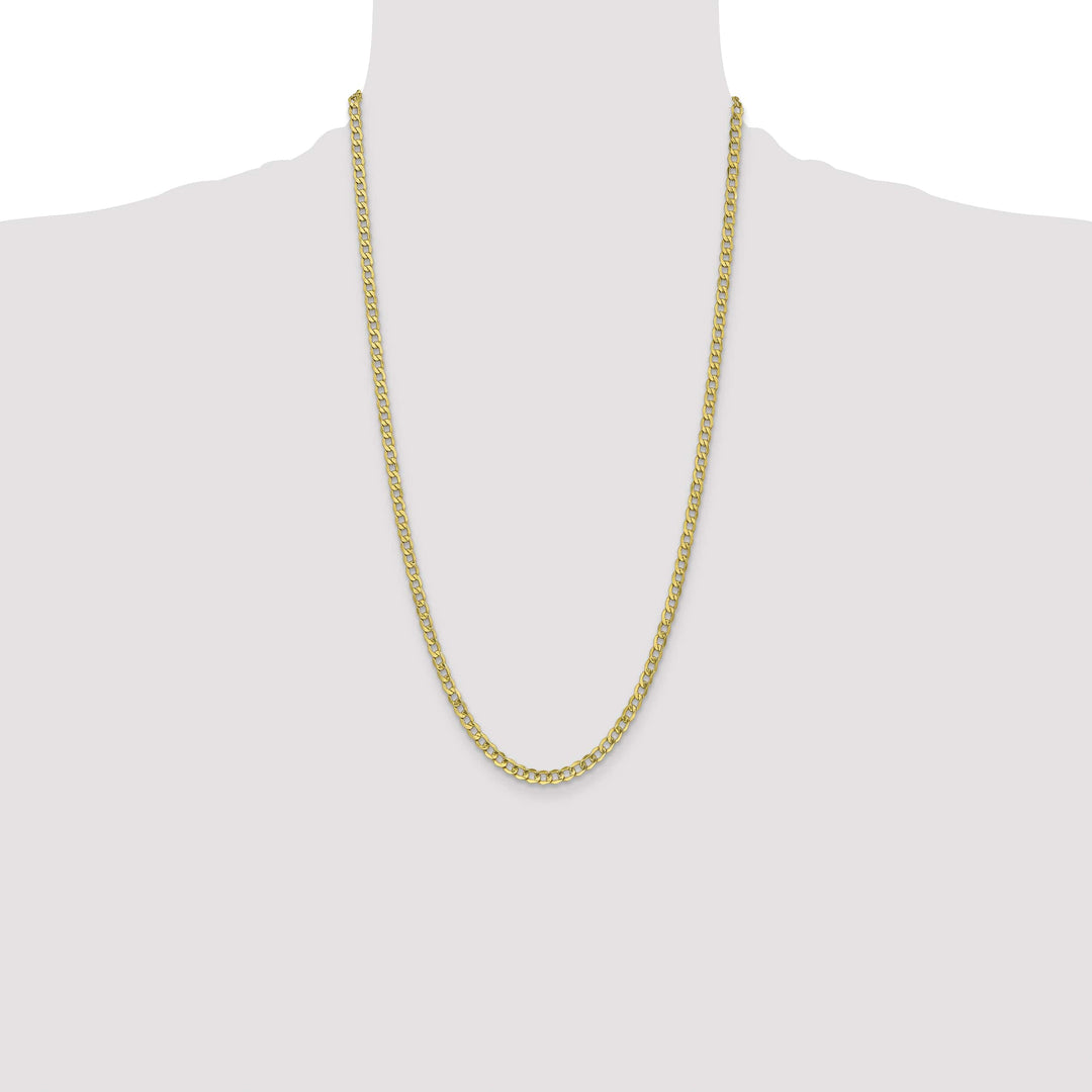 10K Yellow Gold 4.3mm Semi-Solid Curb Link Chain