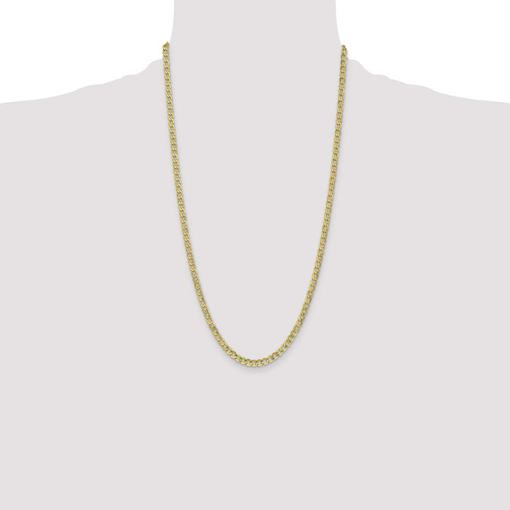 10K Yellow Gold 4.3mm Semi-Solid Curb Link Chain
