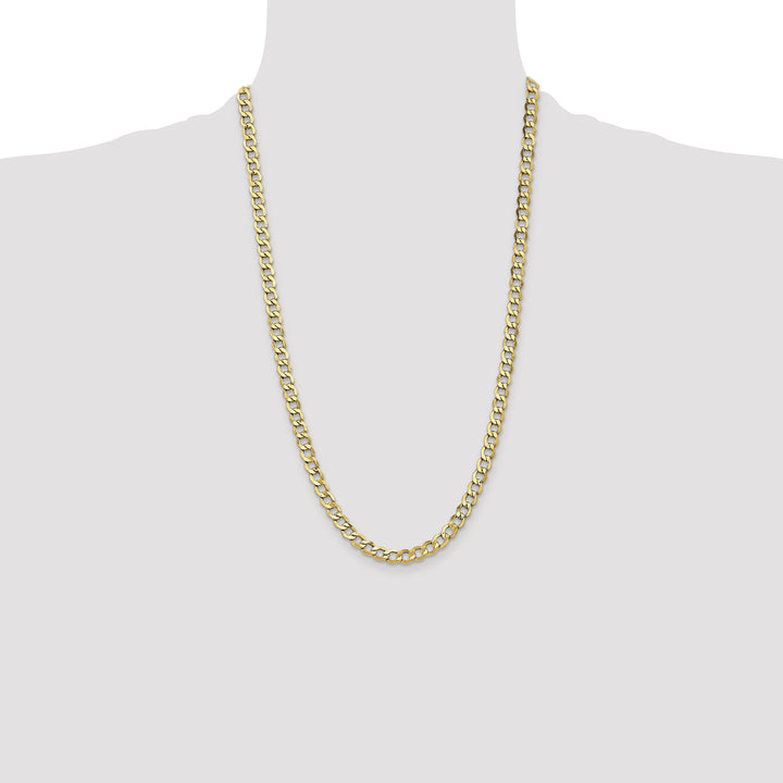 10K Yellow Gold 6.5mm Semi-Solid Curb Link Chain