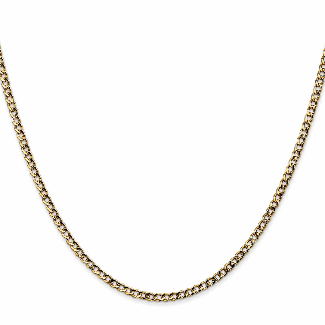 10K Yellow Gold 2.5mm Semi-Solid Curb Link Chain