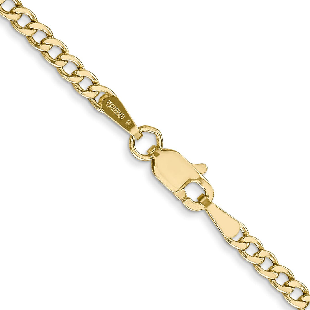10K Yellow Gold 2.5mm Semi-Solid Curb Link Chain