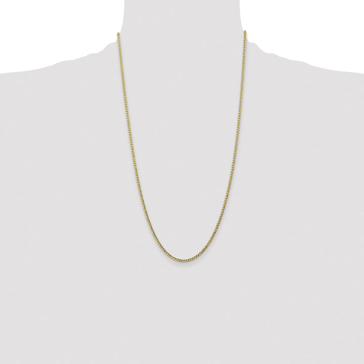 10K Yellow Gold 2.5mm Semi-Solid Curb Link Chain
