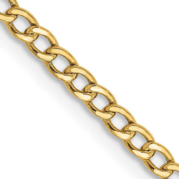 10K Yellow Gold 2.5mm Semi-Solid Curb Link Chain