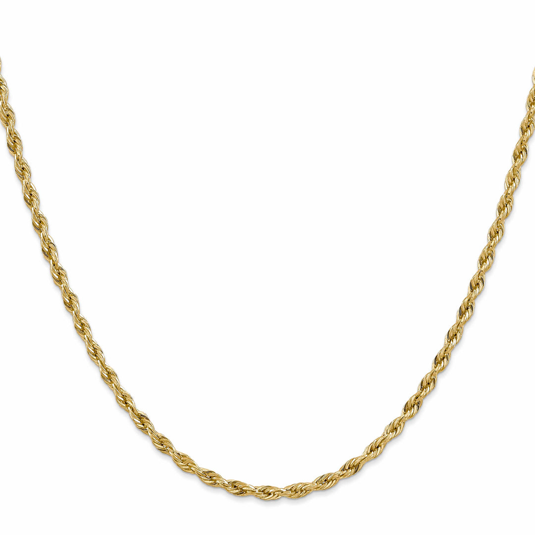 10K Yellow Gold 3mm Semi-Solid Rope Chain