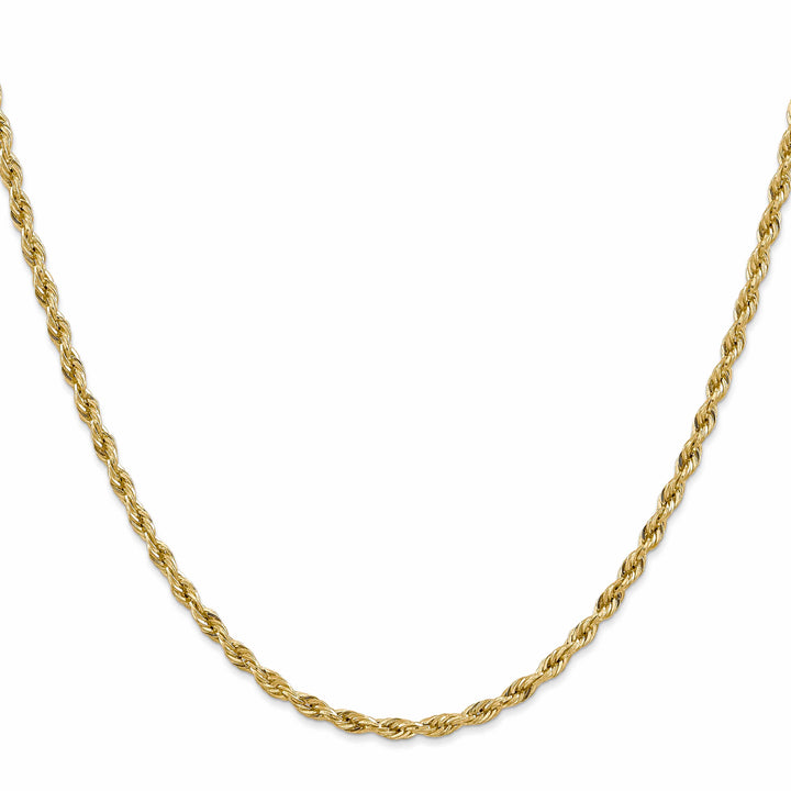 10K Yellow Gold 3mm Semi-Solid Rope Chain