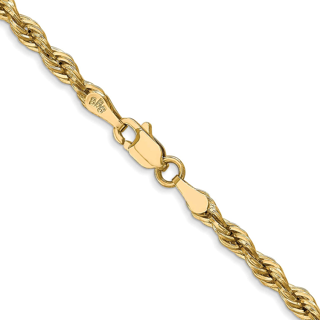10K Yellow Gold 3mm Semi-Solid Rope Chain