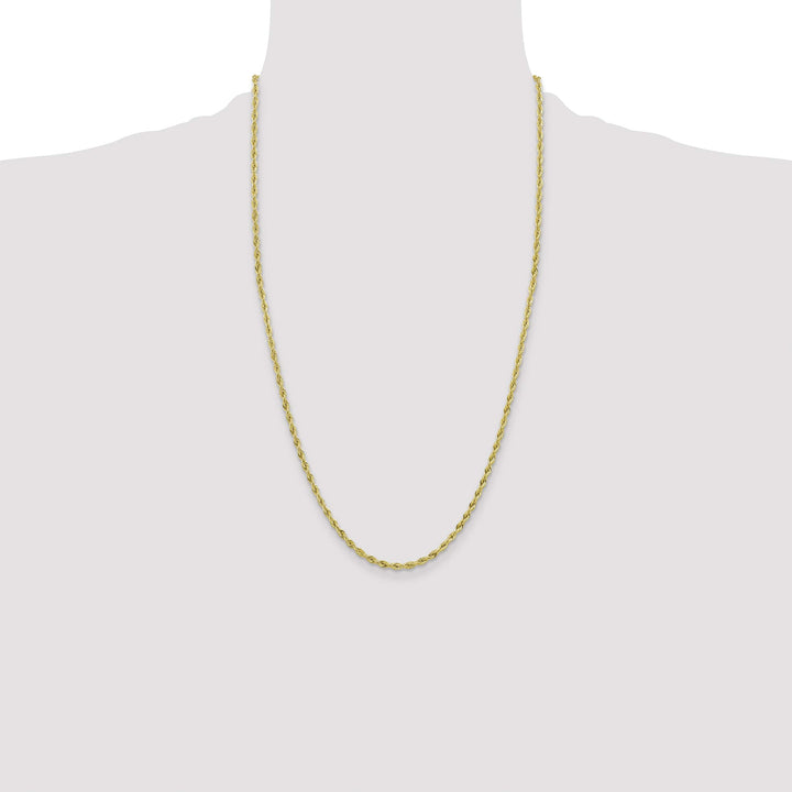 10K Yellow Gold 3mm Semi-Solid Rope Chain