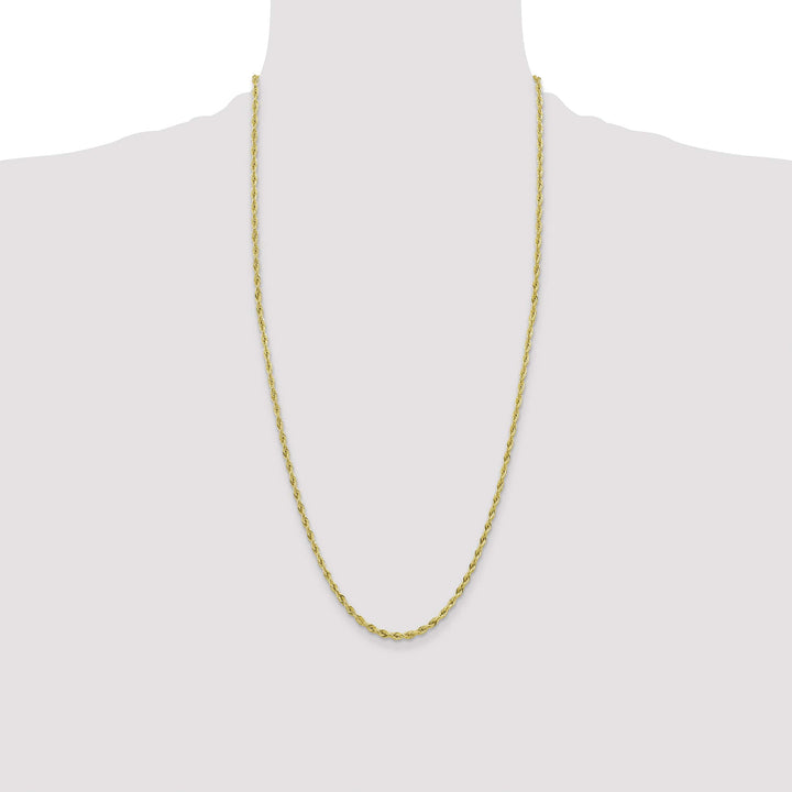 10K Yellow Gold 3mm Semi-Solid Rope Chain