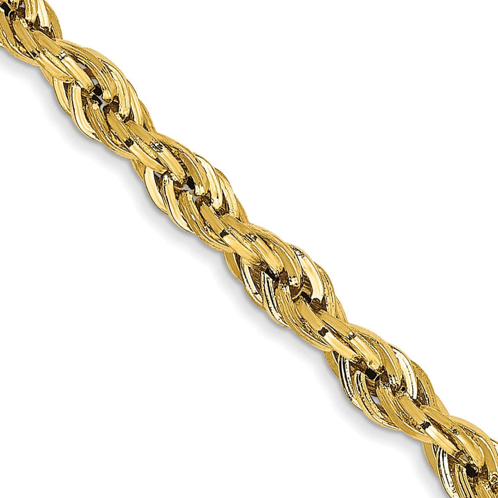 10K Yellow Gold 3mm Semi-Solid Rope Chain