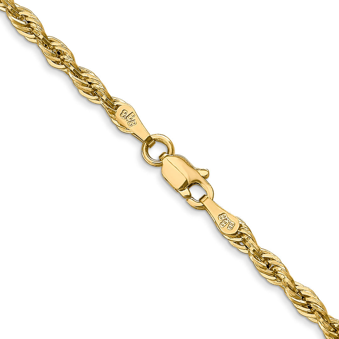 10K Yellow Gold 2.8mm Semi-Solid Rope Chain