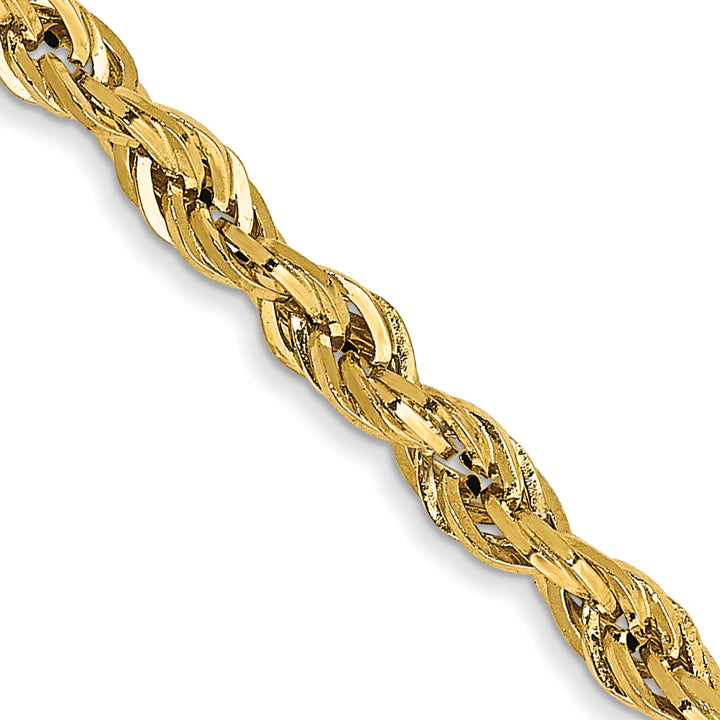 10K Yellow Gold 2.8mm Semi-Solid Rope Chain