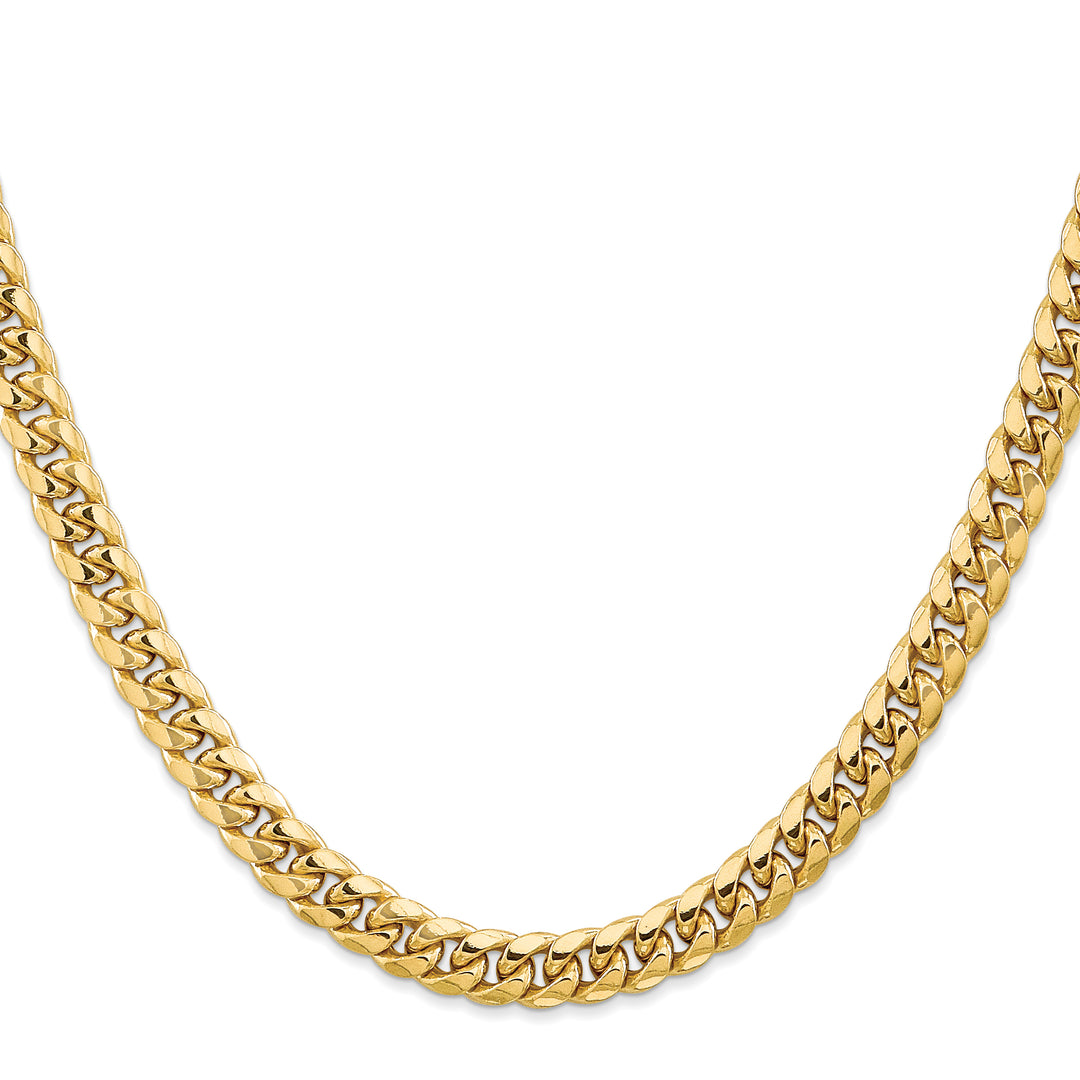 10K Yellow Gold 6.75mm Semi-Solid Miami Cuban Chain
