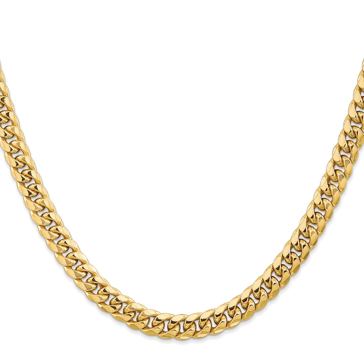 10K Yellow Gold 6.75mm Semi-Solid Miami Cuban Chain