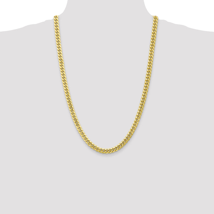 10K Yellow Gold 6.75mm Semi-Solid Miami Cuban Chain