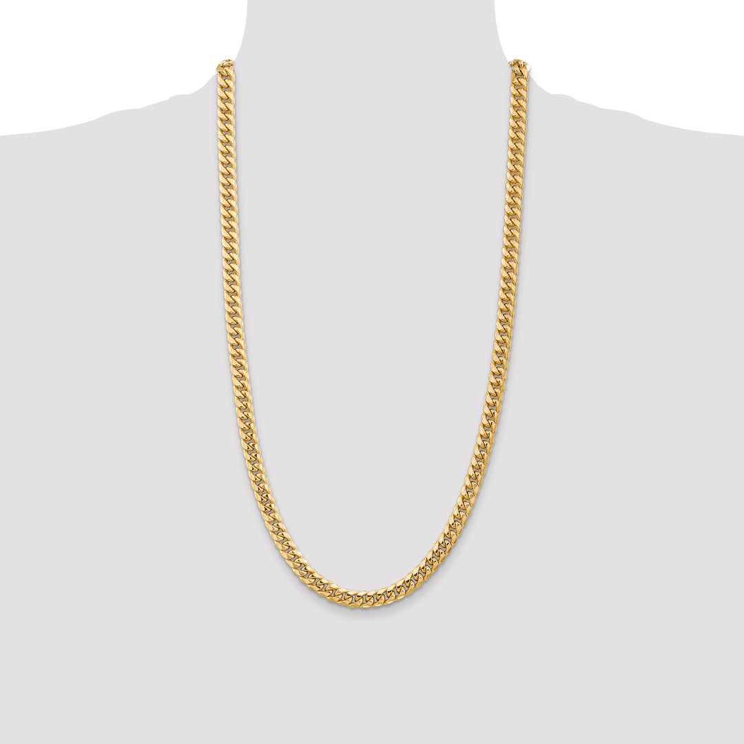 10K Yellow Gold 6.75mm Semi-Solid Miami Cuban Chain