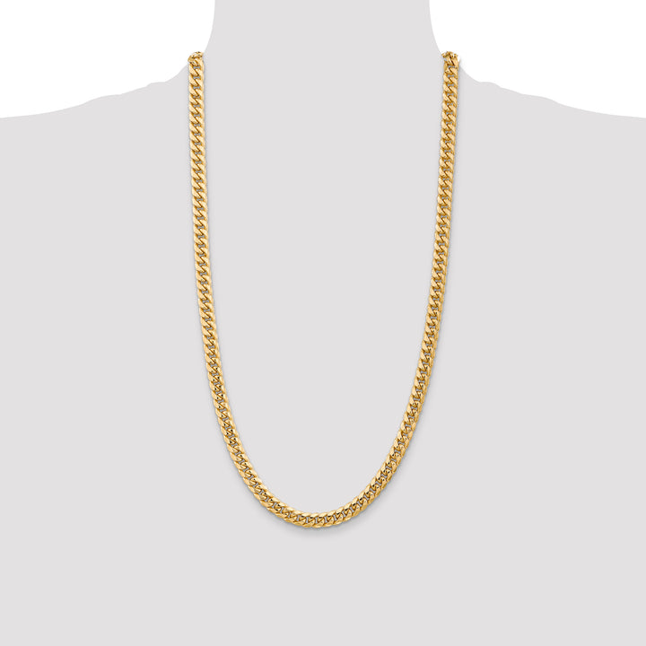 10K Yellow Gold 6.75mm Semi-Solid Miami Cuban Chain