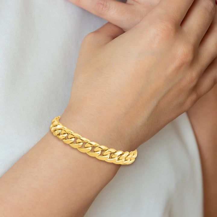 10K Yellow Gold 11mm Semi-Solid Miami Cuban Chain Anklet