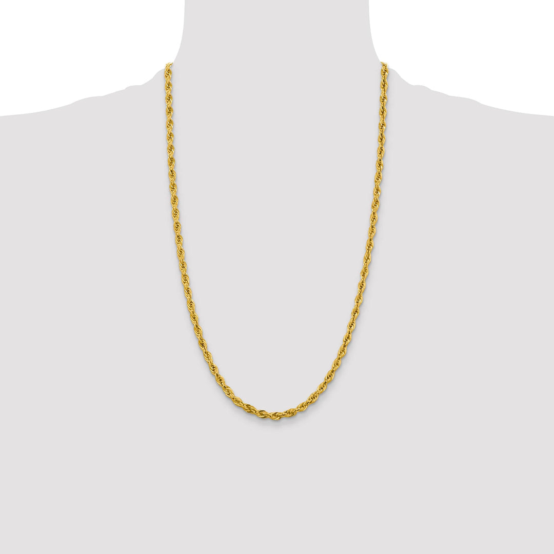 10K Yellow Gold 4.25mm Semi-Solid Rope Chain
