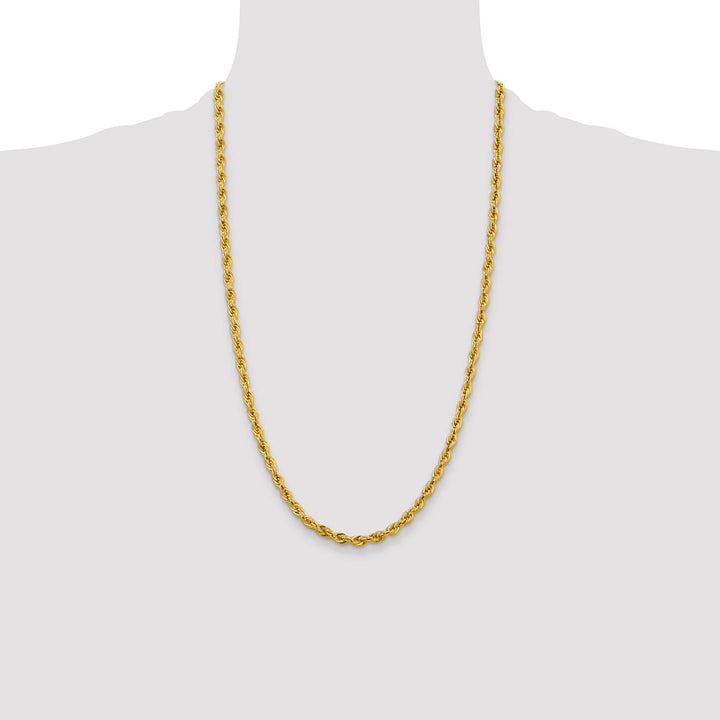 10K Yellow Gold 4.25mm Semi-Solid Rope Chain