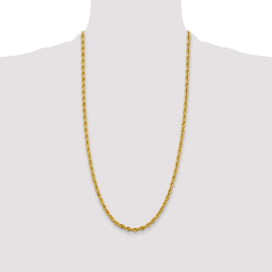 10K Yellow Gold 4.25mm Semi-Solid Rope Chain