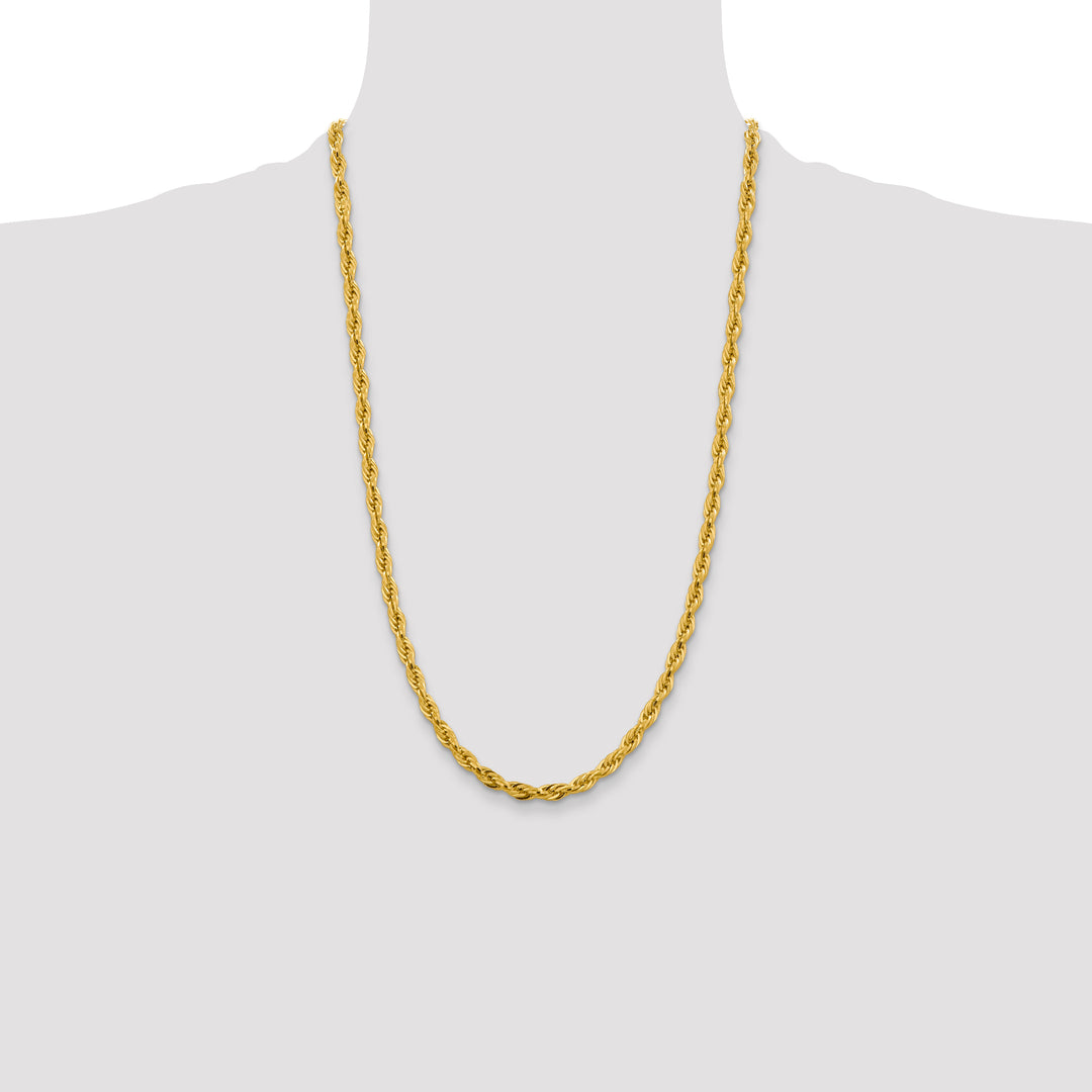 10K Yellow Gold 4.75mm Semi-Solid Rope Chain