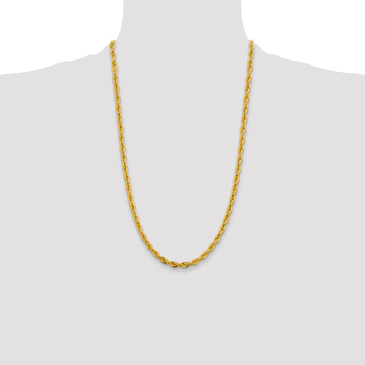 10K Yellow Gold 4.75mm Semi-Solid Rope Chain