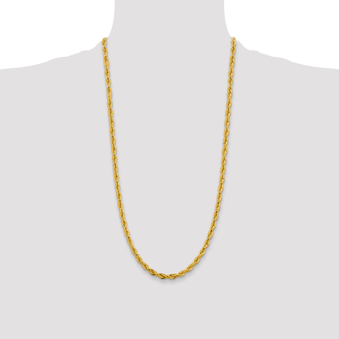 10K Yellow Gold 4.75mm Semi-Solid Rope Chain