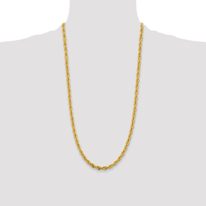 10K Yellow Gold 4.75mm Semi-Solid Rope Chain