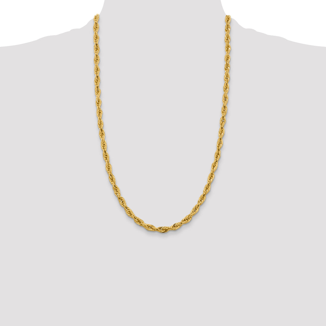 10K Yellow Gold 5.4mm Semi-Solid Rope Chain