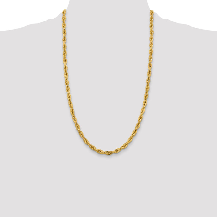 10K Yellow Gold 5.4mm Semi-Solid Rope Chain