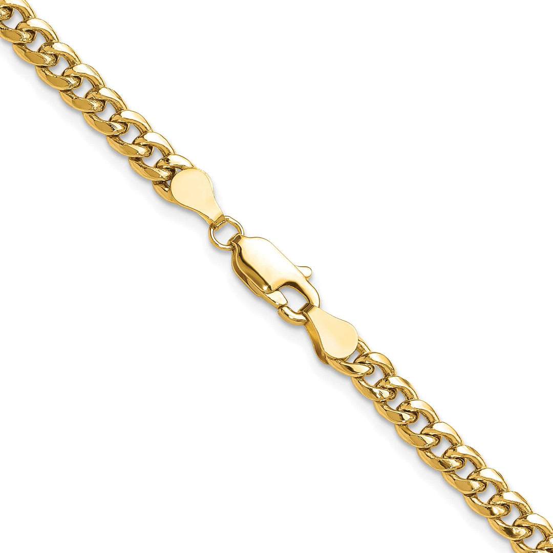 10K Yellow Gold 4.5mm Semi-Solid Miami Cuban Chain