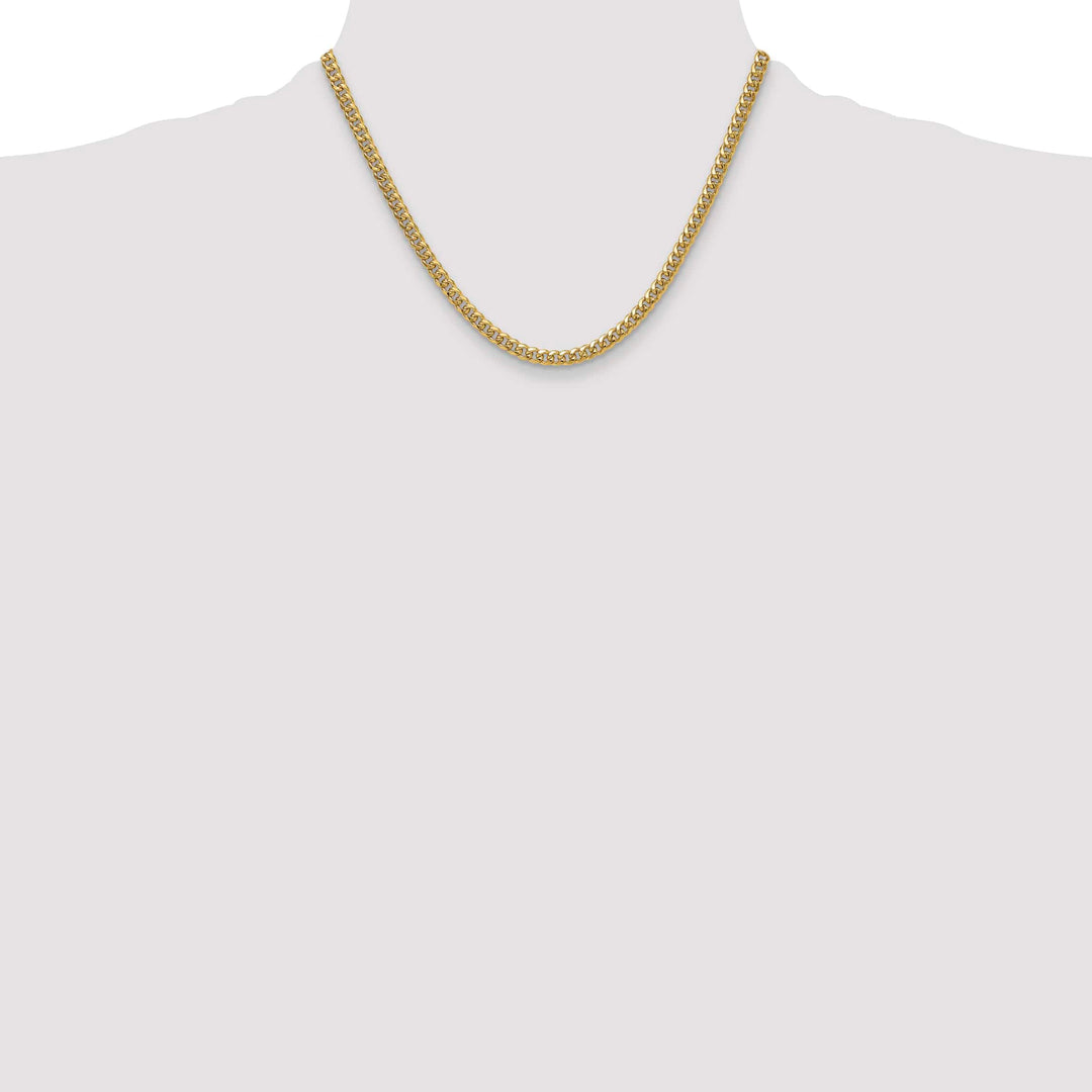 10K Yellow Gold 4.5mm Semi-Solid Miami Cuban Chain