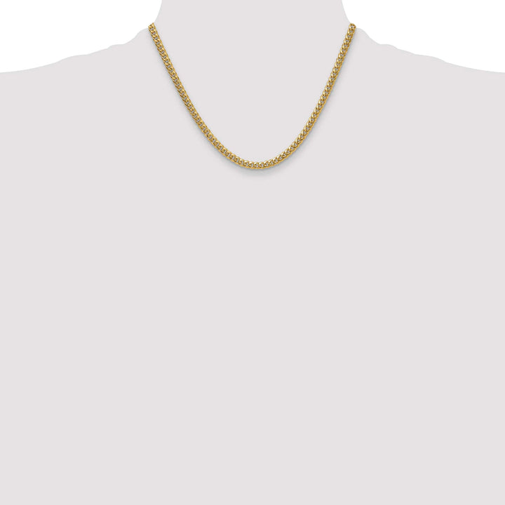 10K Yellow Gold 4.5mm Semi-Solid Miami Cuban Chain