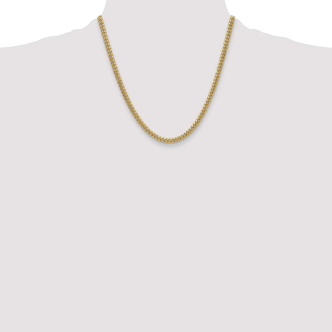 10K Yellow Gold 4.5mm Semi-Solid Miami Cuban Chain