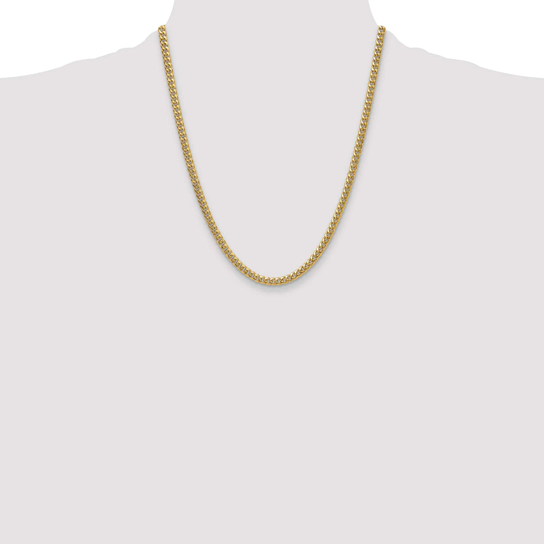 10K Yellow Gold 4.5mm Semi-Solid Miami Cuban Chain