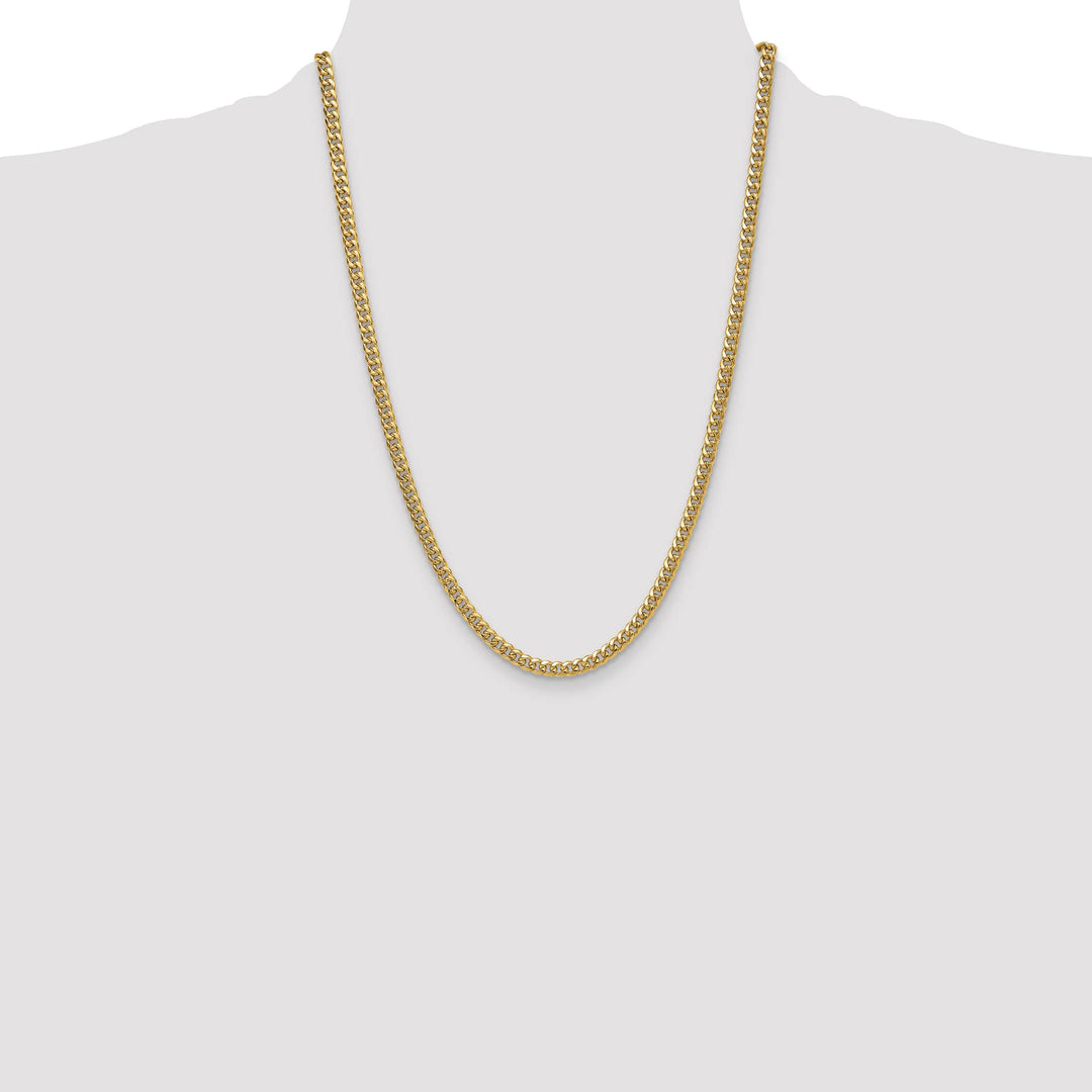 10K Yellow Gold 4.5mm Semi-Solid Miami Cuban Chain