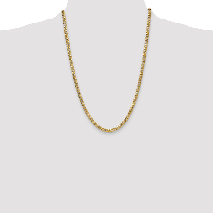 10K Yellow Gold 4.5mm Semi-Solid Miami Cuban Chain