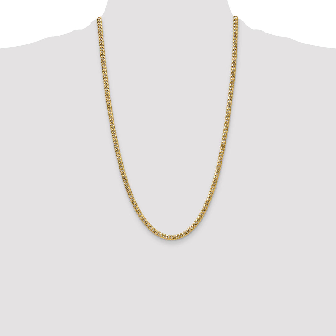10K Yellow Gold 4.5mm Semi-Solid Miami Cuban Chain