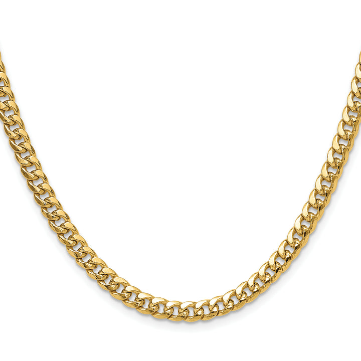 10K Yellow Gold 5.25mm Semi-Solid Miami Cuban Chain
