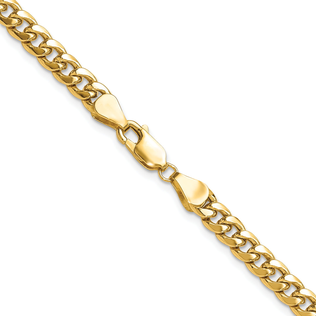 10K Yellow Gold 5.25mm Semi-Solid Miami Cuban Chain