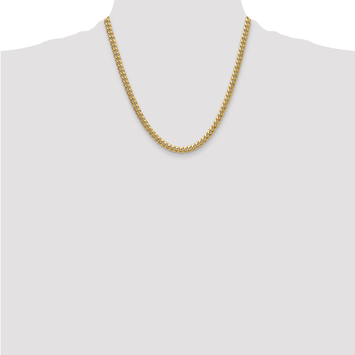 10K Yellow Gold 5.25mm Semi-Solid Miami Cuban Chain