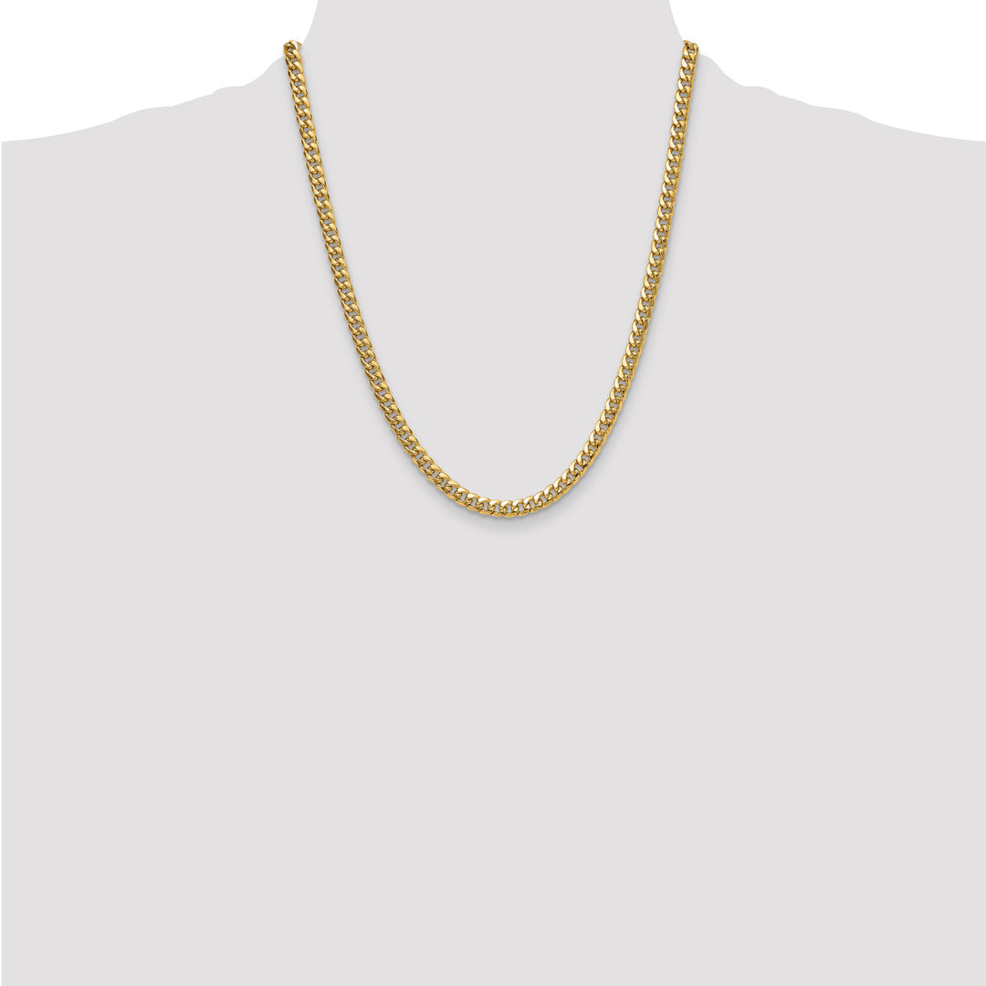 10K Yellow Gold 5.25mm Semi-Solid Miami Cuban Chain