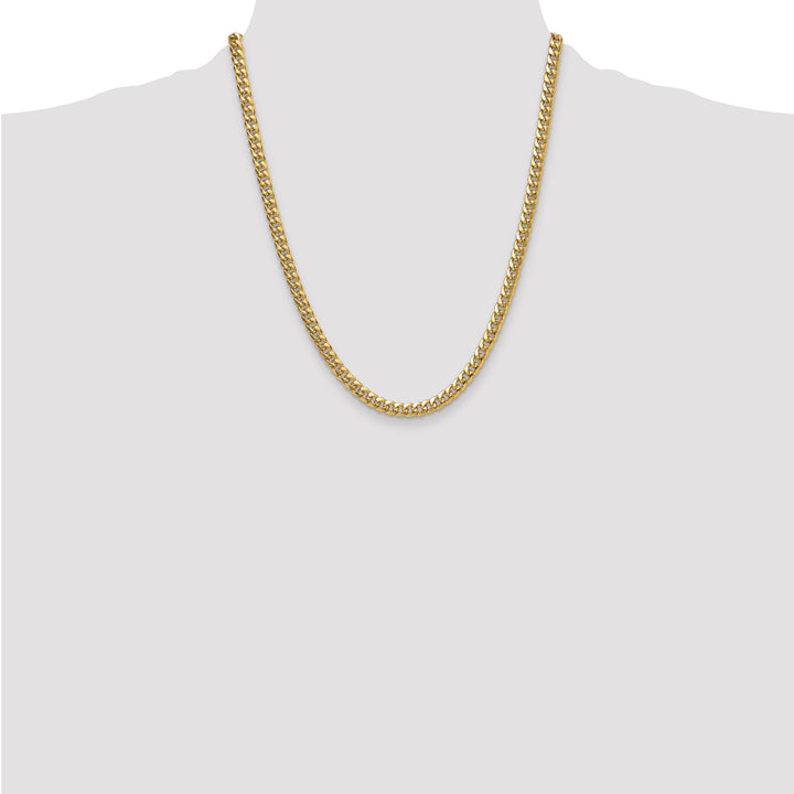 10K Yellow Gold 5.25mm Semi-Solid Miami Cuban Chain