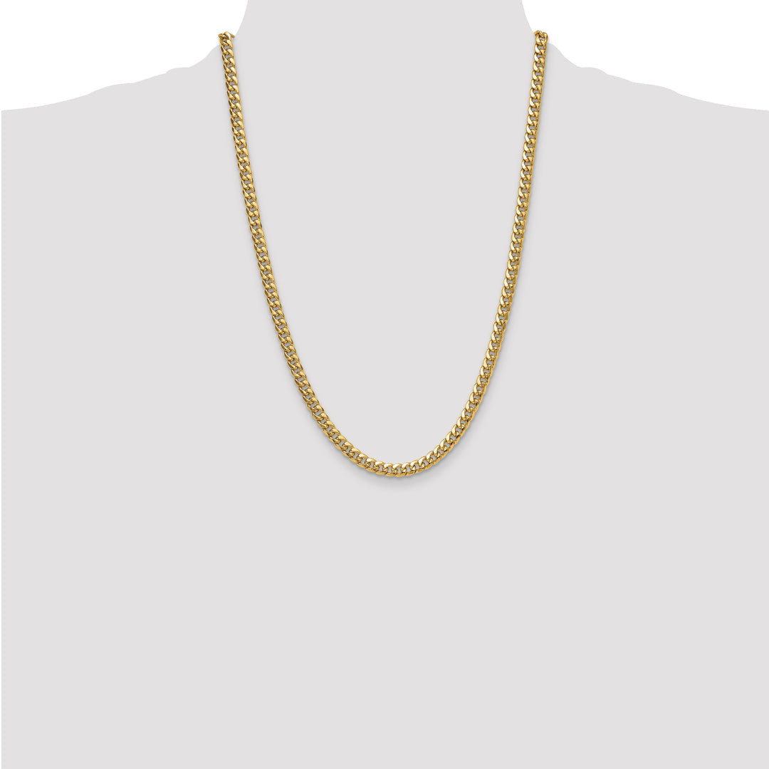 10K Yellow Gold 5.25mm Semi-Solid Miami Cuban Chain